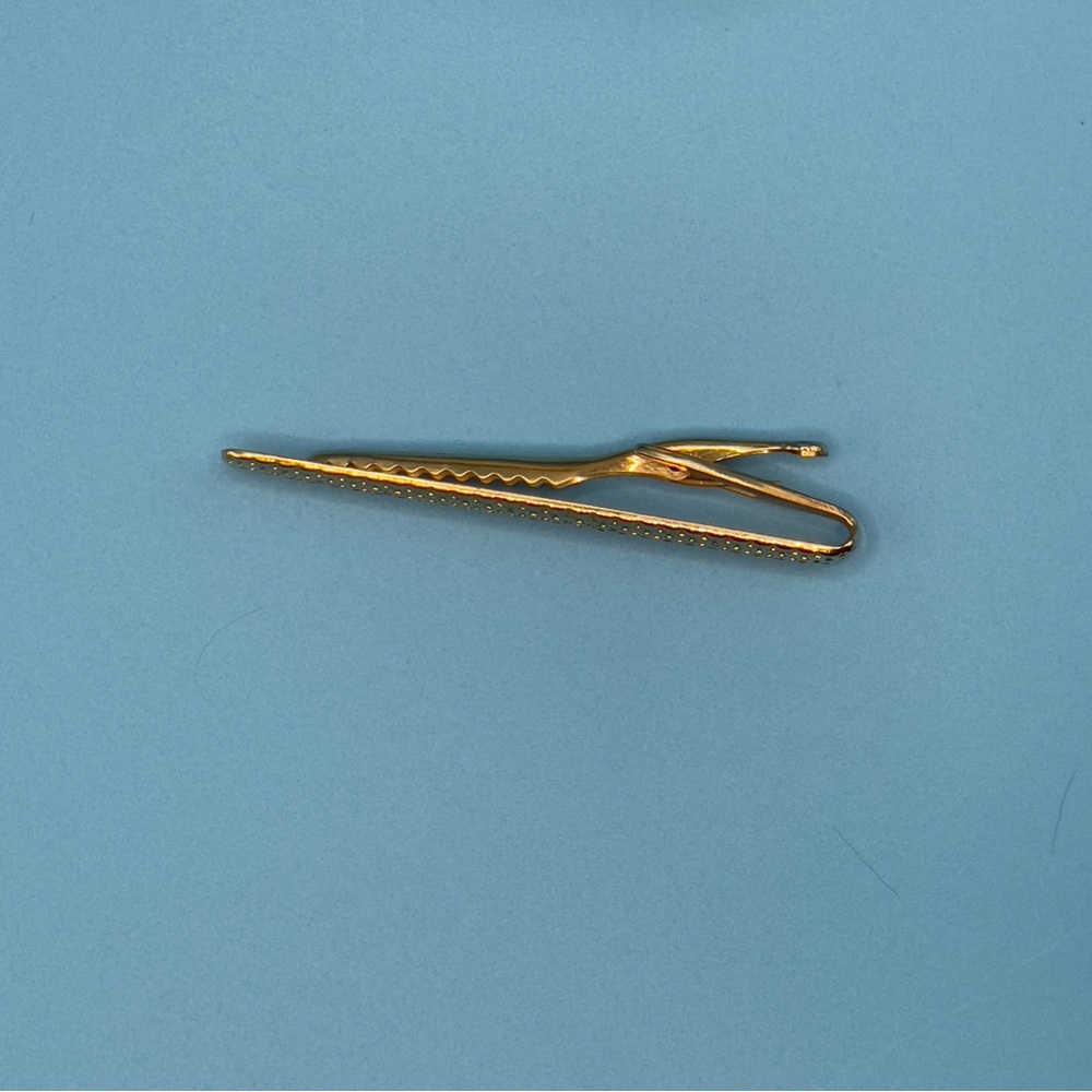 Vintage Hickok U.S.A. gold-tone basketweave tie clip in excellent condition✨ - Picture 6 of 11